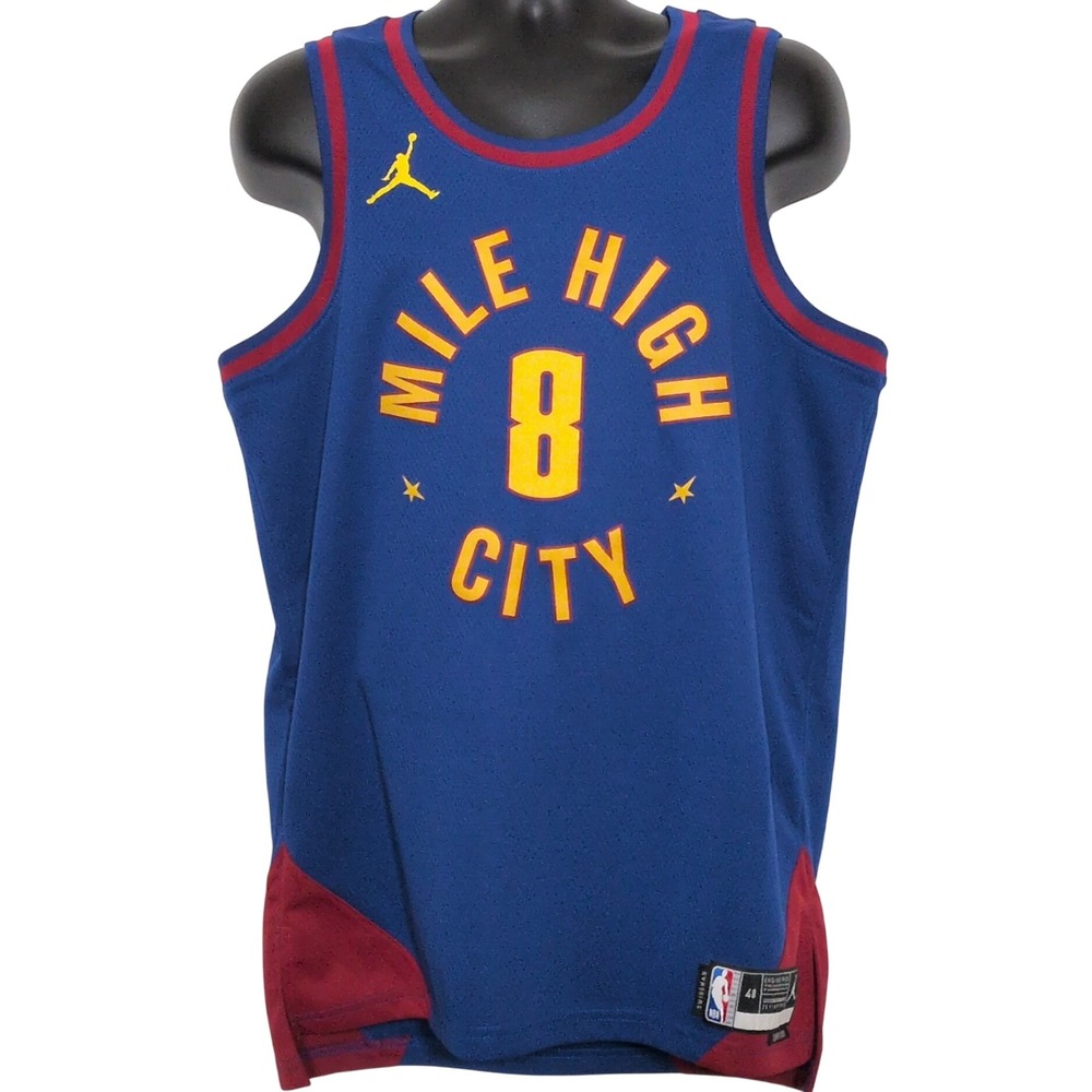 Jordan Denver Nuggets Peyton Watson 8 Statement Edition Jersey Blue Mens Size 48